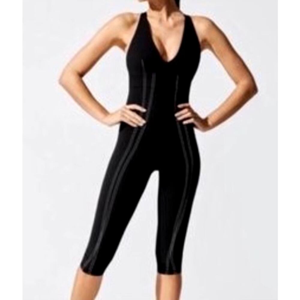 Carbon38 Black contrast stitched short Jumpsuit